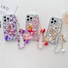 DaisyCase Lüks Taş Ve Çiçek Tasarımlı Iphone 16 Pro Max Kılıf