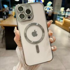 Lens Koruyucu Camlı Silikon iPhone 15 Pro Max Kılıf